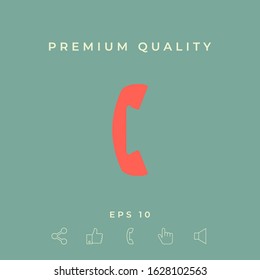 Telephone handset, telephone receiver symbol. Graphic elements for your design