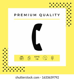 Telephone handset, telephone receiver symbol. Graphic elements for your design