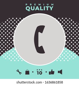 Telephone handset, telephone receiver symbol. Graphic elements for your design