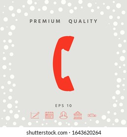 Telephone handset, telephone receiver symbol. Graphic elements for your design