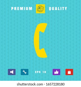 Telephone handset, telephone receiver symbol. Graphic elements for your design