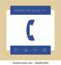 Telephone handset, telephone receiver symbol. Graphic elements for your design