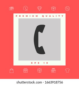 Telephone handset, telephone receiver symbol. Graphic elements for your design