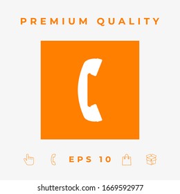 Telephone handset, telephone receiver symbol. Graphic elements for your design