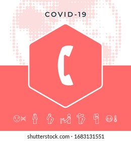 Telephone handset, telephone receiver symbol. Graphic elements for your design