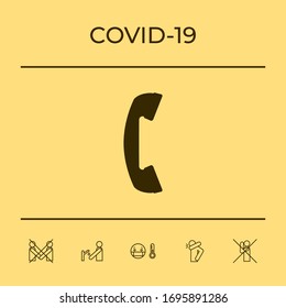Telephone handset, telephone receiver symbol. Graphic elements for your design
