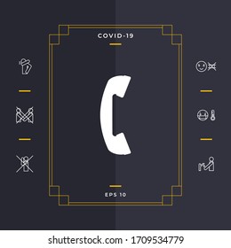 Telephone handset, telephone receiver symbol. Graphic elements for your design