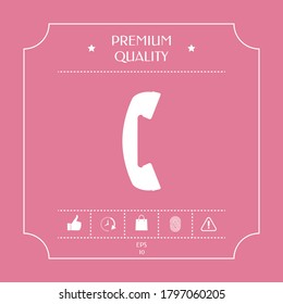 Telephone handset, telephone receiver symbol. Graphic elements for your design