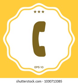 Telephone handset, telephone receiver symbol icon