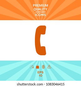 Telephone handset, telephone receiver symbol icon