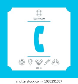 Telephone handset, telephone receiver symbol icon