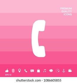 Telephone handset, telephone receiver symbol icon