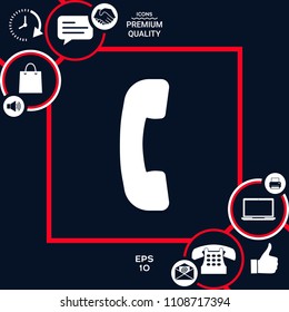 Telephone handset, telephone receiver symbol icon