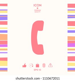 Telephone handset, telephone receiver symbol icon
