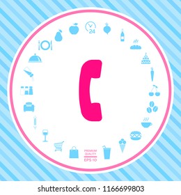 Telephone handset, telephone receiver symbol icon