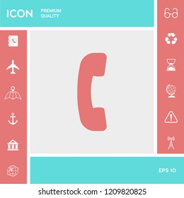 Telephone handset, telephone receiver symbol icon