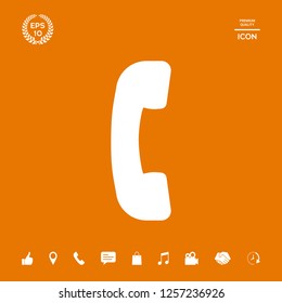 Telephone handset, telephone receiver symbol icon. Graphic elements for your design