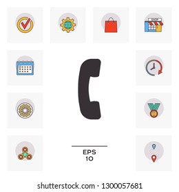 Telephone handset, telephone receiver symbol icon. Graphic elements for your design