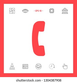 Telephone handset, telephone receiver symbol icon. Graphic elements for your design