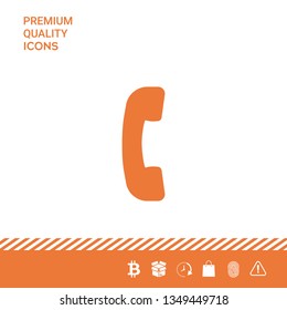 Telephone handset, telephone receiver symbol icon. Graphic elements for your design