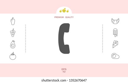 Telephone handset, telephone receiver symbol icon. Graphic elements for your design