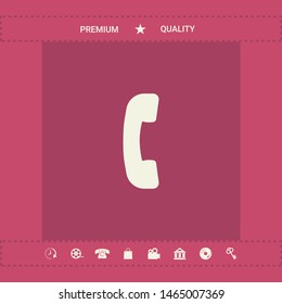 Telephone handset, telephone receiver symbol icon. Graphic elements for your design