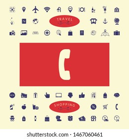 Telephone handset, telephone receiver symbol icon. Graphic elements for your design