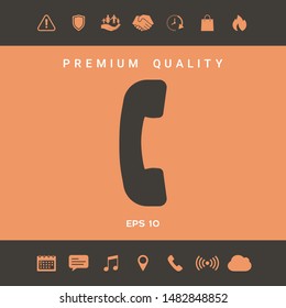 Telephone handset, telephone receiver symbol icon. Graphic elements for your design