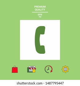Telephone handset, telephone receiver symbol icon. Graphic elements for your design