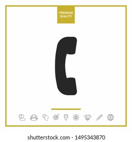 Telephone handset, telephone receiver symbol icon. Graphic elements for your design