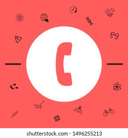 Telephone handset, telephone receiver symbol icon. Graphic elements for your design