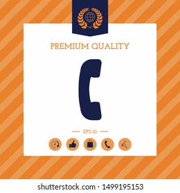 Telephone handset, telephone receiver symbol icon. Graphic elements for your design