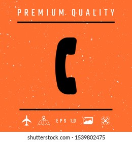 Telephone handset, telephone receiver symbol icon. Graphic elements for your design