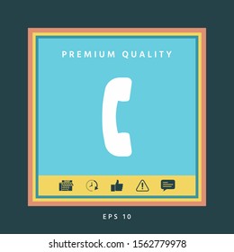 Telephone handset, telephone receiver symbol icon. Graphic elements for your design