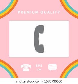 Telephone handset, telephone receiver symbol icon. Graphic elements for your design