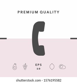 Telephone handset, telephone receiver symbol icon. Graphic elements for your design