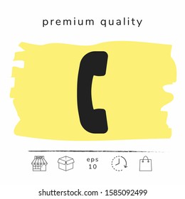 Telephone handset, telephone receiver symbol icon. Graphic elements for your design