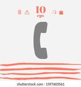 Telephone handset, telephone receiver symbol icon. Graphic elements for your design