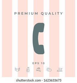 Telephone handset, telephone receiver symbol icon. Graphic elements for your design
