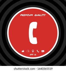 Telephone handset, telephone receiver symbol icon. Graphic elements for your design