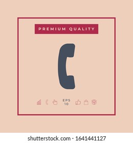 Telephone handset, telephone receiver symbol icon. Graphic elements for your design