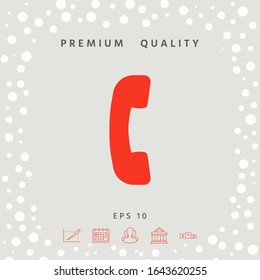 Telephone handset, telephone receiver symbol icon. Graphic elements for your design