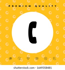 Telephone handset, telephone receiver symbol icon. Graphic elements for your design