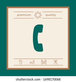 Telephone handset, telephone receiver symbol icon. Graphic elements for your design
