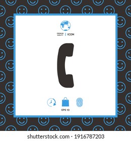 Telephone handset, telephone receiver symbol icon, elements for your design