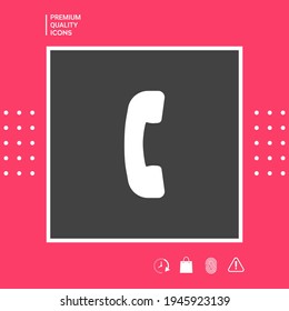 Telephone handset, telephone receiver symbol icon, elements for your design