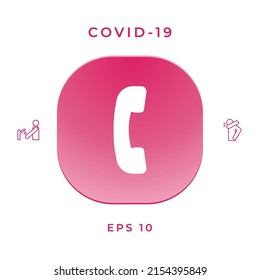 Telephone handset, telephone receiver symbol icon, elements for your design