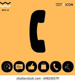 Telephone handset, telephone receiver symbol icon