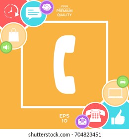 Telephone handset, telephone receiver symbol icon