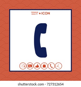 Telephone handset, telephone receiver symbol icon